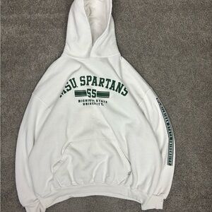 Vintage‎ 90s white russell athletic msu spartans michigan state hoodie